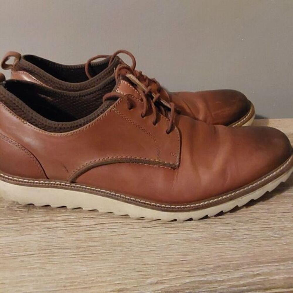 Dockers Men's Elon‎ Tan Leather Oxfords Dress Shoes Smart Sz 13 M Smart Series
